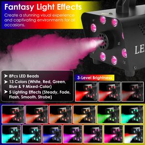 Macchina del fumo in metallo da 500W, 2000CFM, 8 LED, 5 effetti di illuminazione, 3 livelli di luminosità, struttura in metallo per applicazioni nuziali - Product Image 3