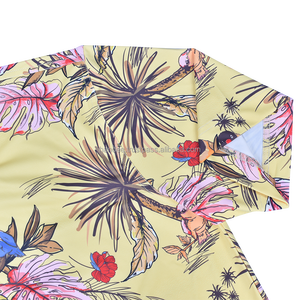 Performance <b>Men's</b> Yellow <b>Tropical</b> Floral Parrot Print Short Sleeve Golf Polo <b>Shirt</b> Casual Polo <b>Shirt</b> Button Collared Casual Top - Product Image 4