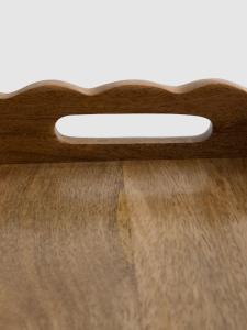 Handcrafted Rectangular Wooden Elevated Serving Tray with <b>Solid</b> Natural <b>Wood</b> Display Riser for Kitchen Tabletop Counter Use - Product Image 2
