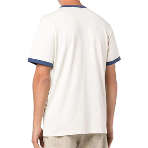 T-shirt Ringer Homme Personnalisé Bleu & Blanc, Coton Lourd 100%, Col Rond, Coupe Boxy Courte, Style Vintage - Product Image 3