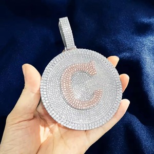 Custom Iced Out VVS Moissanite <b>Pendant</b> Hip Hop 925 <b>Silver</b> <b>Pendant</b> Personalized <b>Initial</b> Latter <b>Pendant</b> Rapper Bling <b>Pendant</b> - Product Image 2