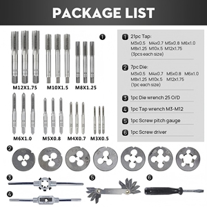 2026 Quality Hot Deals 32PCS/SET Metric Taps and Dies Set <strong>Thread</strong> Cutting <strong>Tool</strong> Adjustable Taps Dies Wrench Car Repair Hand <strong>Tool</strong> - Product Image 4