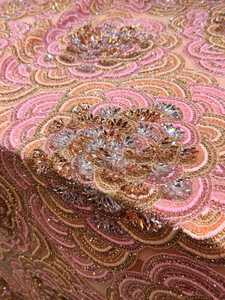 Designer Lace <b>Fabric</b> With Rich Beads And Sequin Embroidery For Wedding Dress Evening Gown Fashion And High End Apparel Creation - Product Image 3