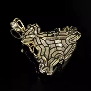 Beautiful Money bag Pendant With Sapphire Dollar <b>sign</b> silver Plated micro insert charm For Unisex Gift pendants - Product Image 2