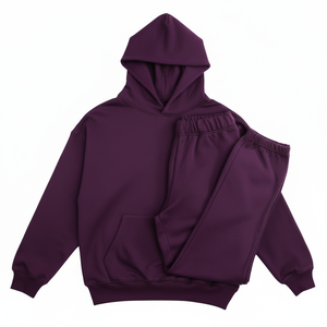 ชุดเซ็ตเสื้อฮู้ดดี้และกางเกงจ็อกเกอร์แบบกลับด้านได้ ล้างสีแบบแอซิดวอช ระบายอากาศได้ดี สวมใส่ได้ทั้งชายและหญิง เหมาะสำหรับฤดูหนาว ไซส์พลัส สีพื้น แต่งลูกปัด - Product Image 1