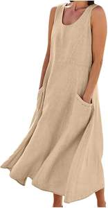 <b>Plus</b> <b>Size</b> <b>Linen</b> Maxi Dresssummerlinen flax naturalEverydaywearLinen DressLongMaxi SleevLooseLinen DressFlowy Maxi <b>Dress</b> Beach - Product Image 4