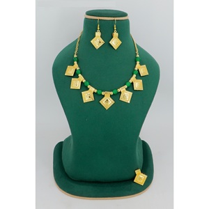 Women's 18K Gold-Plated Bridal Jewelry Set <b>Arab</b> Style Necklace Earrings <b>Rings</b> gold jewelry necklace 24k dubai artificial jewelry - Product Image 3