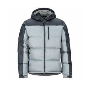 Blouson matelassé gris à blocs de couleur pour homme, coupe-vent, manteau d'hiver décontracté, coupe régulière, rembourré en duvet, coque en polyester, fermeture éclair 2026 - Product Image 2