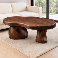 Table basse en bois moderne, design mid-century, faite à la main, meubles de salon, finition naturelle