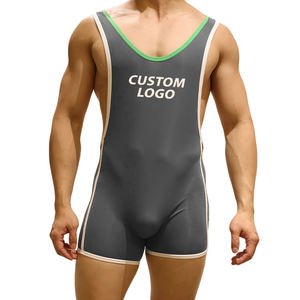 Uniforme de Lucha Libre Personalizado, Singlet Atlético Ligero, Prenda Deportiva de Spandex y Poliéster con Cuello Redondo - Product Image 1