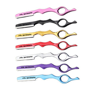 7 rasuradoras de entresacar de color personalizado, rasuradora de afeitar con mango de acero inoxidable, rasuradora de barbería de alta calidad, duradera y de precisión. - Product Image 6