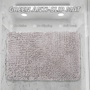 พรมห้องน้ำทรงสี่เหลี่ยมผืนผ้าสีเขียวเข้มทันสมัย ผลิตจากผ้าเชนิลล์ กันน้ำ กันลื่น ป้องกันคราบสกปรก แบบปักลาย ขนาดกลาง สำหรับใช้ในบ้าน - Product Image 3