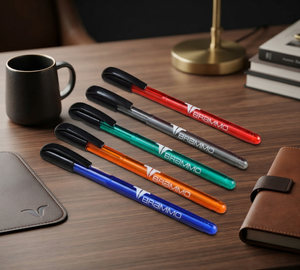 Stylo à bille en plastique personnalisé de luxe le plus vendu gravure laser sur corps en métal pour les employés de bureau professeurs d'université - Product Image 1