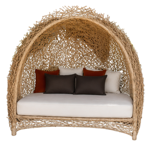 ARTERRA Premium Moderne Chaise Longue de Jardin en Teck avec Baldaquin, pour Piscine et Plage, avec Coussins Résistants aux UV, pour Cour - Product Image 1