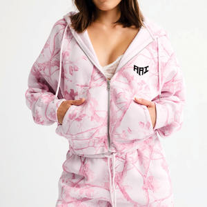 Sweats à capuche oversize tendance pour femmes, vente en gros, OEM, en polaire camouflage Real Tree, streetwear, fabricant de marques privées - Product Image 1