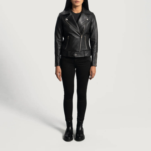Chaqueta de Cuero Sintético para Mujer, Corte Ajustado, Cierre de Cremallera, Estilo Casual y Elegante, Ligera - Product Image 4