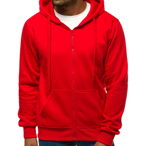 Sweat-shirt à capuche rouge personnalisé pour homme OEM, vente en gros de sweats à capuche pour homme, 100% coton molletonné respirant, style streetwear pour homme - Product Image 1