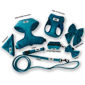 <span class=keywords><strong>Harness</strong></span> Anjing Custom Petkaa <span class=keywords><strong>2026</strong></span> Bahan Beludru Desain Baru Gaya Kustom Logo Personal Tanpa Tarik dengan Set Tali dan Kalung Mewah Laris Manis - Product Image 4