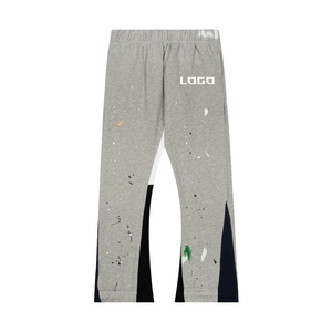 <b>Men's</b> <b>White</b> Painted Sweatpants Elastic Waist Breathable Casual Pants Distressed Design Summer Style - Product Image 3