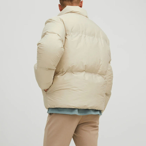 Men's <b>Warm</b> Fashionable New Design Down Puffer Jacket with Stand Collar Zip-Up Winter Custom Logo OEM Service - Product Image 3