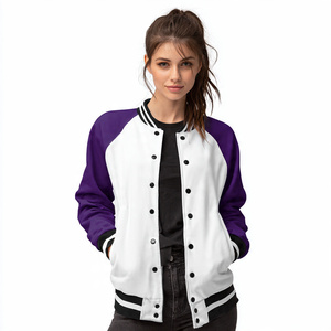 Blousons Bomber Personnalisés Style Baseball pour Femmes, Vestes Universitaires Varsity, Blousons Varsity à Col Rond Vides pour Femmes - Product Image 6