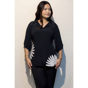 SIENNA Women Black <b>Shirt</b> Casual Lightweight Comfortable Fabric Smart Fit Everyday Wear Top - Product Image 2