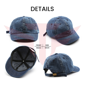 Vintage Washed Canvas Waterproof Baseball Cap 6 Panel Adjustable Unisex Dad <b>Hat</b> Gold Copper Buckle 54-56cm Spring <b>Summer</b> Casual - Product Image 5