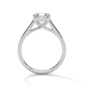 Luxury Moissanite <b>Silver</b> 925 <b>Ring</b> <b>Emerald</b> Cut Diamond Look Elegant Engagement Jewelry for Wedding Party and Gift - Product Image 2