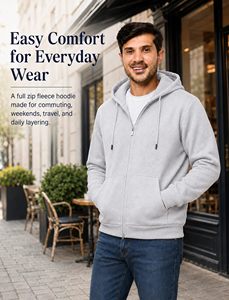 Sudadera con capucha personalizada para hombre con cremallera, 400 GSM, algodón grueso, corte holgado, sudadera con capucha lisa, logotipo bordado personalizado, cremallera completa, ropa urbana OEM - Product Image 5
