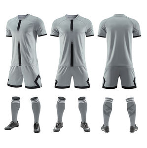 Conjunto de Uniforme de Fútbol para Hombre, Color Gris, Manga Corta, Cuello Redondo, Poliéster que Absorbe la Humedad, Corte Atlético, para Todas las Temporadas - Product Image 6