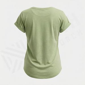 T-shirt à manches courtes pour femme avec logo personnalisé, vêtements d'été, haute qualité, 100% coton, séchage rapide, respirant, t-shirts pour femme - Product Image 2