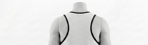 Men's White <b>Mesh</b> Tank Top Round Neck Sleeveless Breathable Regular Fit All Seasons 100% Polyester Solid Color Basketball Apparel - Product Image 5