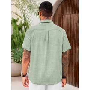 Camisa de Guayabera cubana para hombre 2025, ropa de playa informal de lino de manga corta con botones XL para verano, estilo mexicano - Product Image 3