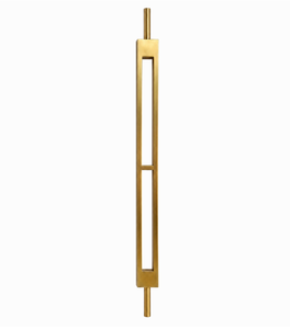 Balustre rectangulaire moderne en métal doré à vis sans fin ouverte pour rampe, fixation supérieure - Product Image 4