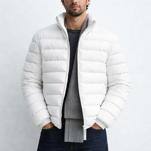 OEM Custom <b>Men</b> Plus Size Winter Quilted <b>Jacket</b> Waterproof Windbreaker Zipper Hoodie Embroidered Casual Snow Wear puffer hiking - Product Image 1