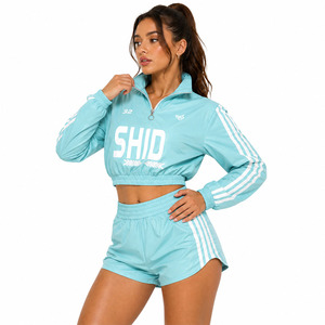 Ensemble tendance coupe courte coupe-vent et short pour femme, survêtement léger en nylon, sweats à capuche pour homme, vente en gros, personnalisable, marque privée, OEM, USA - Product Image 4
