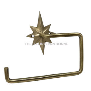 Porte-rouleau de papier toilette mural en forme d'étoile plaqué or pour accessoires de salle de bain, autres fournitures de bain et de toilette, en fer métallique - Product Image 1