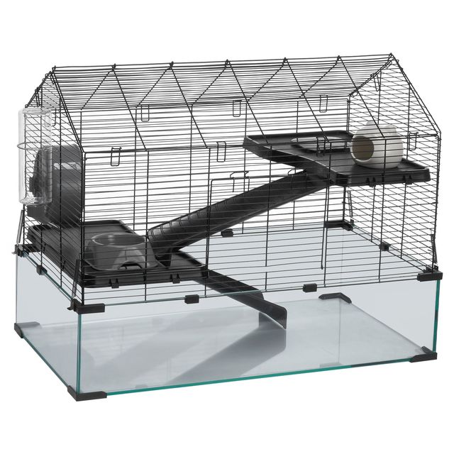 30x35 Inch Metal Ventilated Pet Mouse Cage with 360 Degree Transparent Habitat for Small Animals Hamsters & Mice