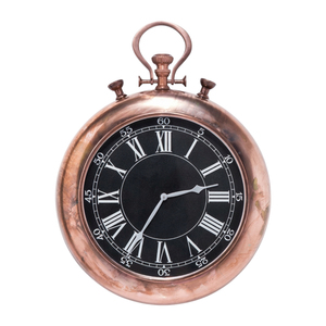 Wholesale Rustic Bronze Finished Metal Wall Clock <b>Pocket</b> <b>Watch</b> Style Quartz Round Hanging Clock Industrial Living Room Decor - Product Image 1