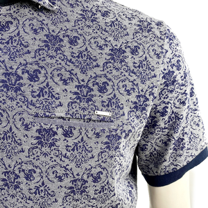 Wholesale Custom Printed Anti-Wrinkle Men's Solid <b>Navy</b> <b>Blue</b> Short Sleeve for <b>Shirts</b> for Boutique Retail - Product Image 6
