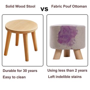 Natural Solid Wood Step <b>Stool</b> Plant Stand Round Footrest with Detachable Legs Portable Vanity <b>Stool</b> for Living Room - Product Image 3