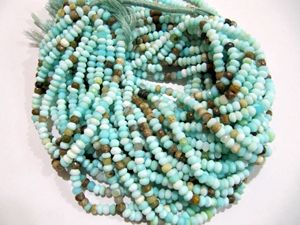 Perles d'opale péruvienne naturelle facettées en forme de rondelle, 3 à 6 mm, meilleure qualité, brin de 8 pouces de long - Product Image 4