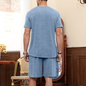 Ensemble t-shirt et short pour homme en coton 100% de haute qualité, personnalisé, ensemble 2 pièces décontracté avec logo personnalisé pour l'été - Product Image 3