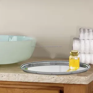 Plateau à bordure en corde plaqué or polonais fait main tendance et contemporain pour la décoration de la maison, décoration de Noël, plateaux décoratifs multi-pièces - Product Image 4