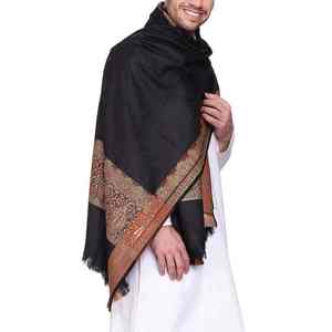 Châle en laine pour homme, chaud et double face, de haute qualité, avec pompons, châle traditionnel musulman à la mode, en pure laine, OEM - Product Image 2