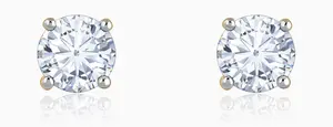 Boucles d'oreilles de luxe en diamant de qualité supérieure en gros avec clous en acier inoxydable sertis de diamants pour femmes, pour usage quotidien ou événements - Product Image 4