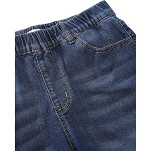 2025 Women's Trendy Straight <b>Jean</b> <b>Shorts</b> Summer Casual Long Stretch Denim Pull-On Mid Rise Elastic Waist Walking <b>Shorts</b> - Product Image 3