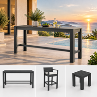Table de bar moderne en aluminium pour extérieur, étanche, pour patio, jardin, comptoir haut, mobilier pour hôtel, complexe hôtelier