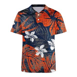 Servicio OEM al por mayor, polos de hombre con estampado tropical de alta calidad, ligeros, transpirables, para verano y playa. - Product Image 5