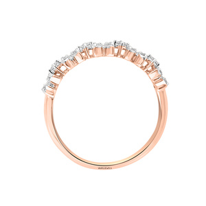 Anillo de Diamantes Cultivados en Laboratorio con Corte Redondo y Banda Floral en Oro de 10K, 14K, 18K, Plata 925, 935, Anillo de Lujo para Aniversario o Compromiso - Product Image 4